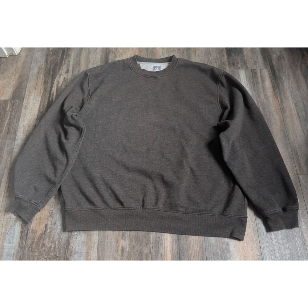 Champion Crewneck Sweatshirt Gray Men's Size 2XL Ribbed Hem & Cuffs